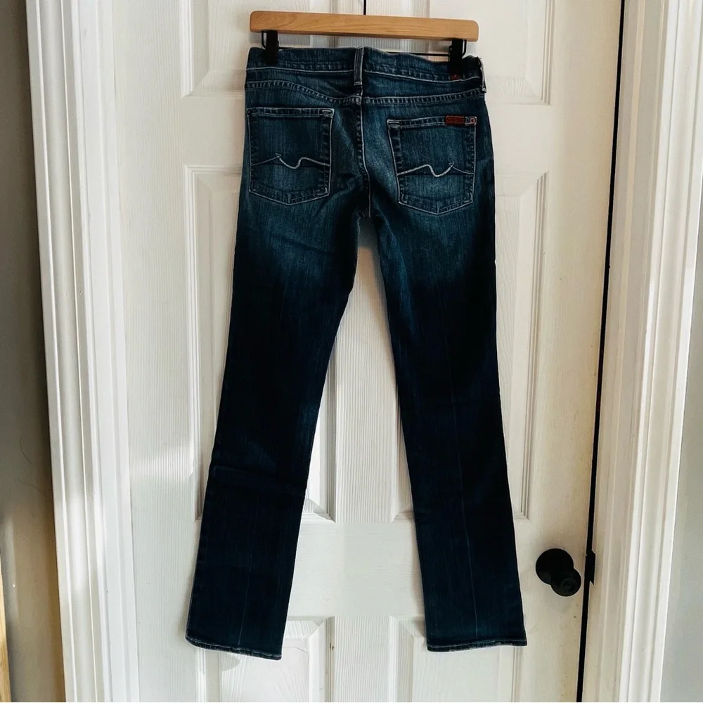 7 For All Mankind Dark Blue Women's Jeans Size 28 Straight Classic Capsule Denim - Picture 2 of 10
